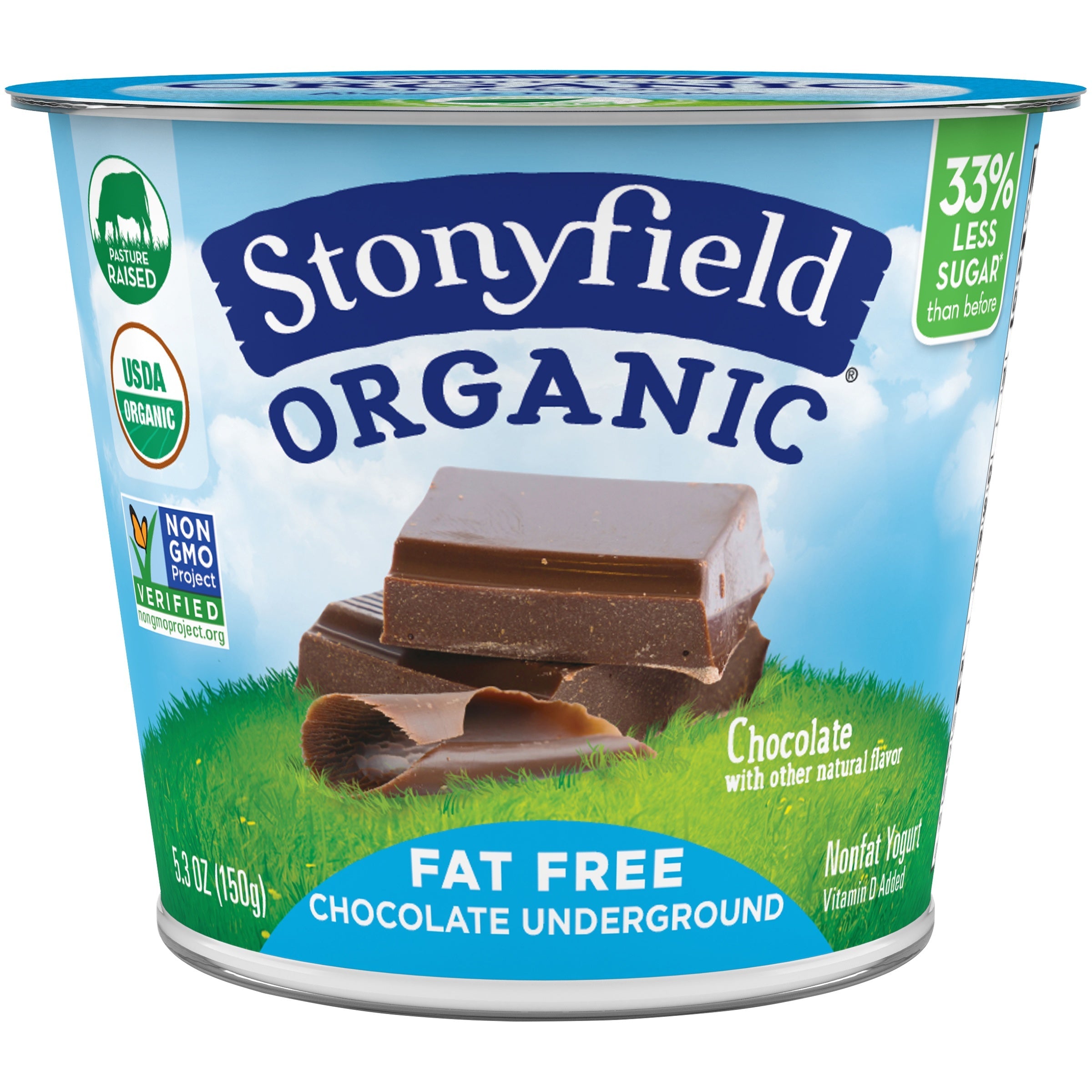 Stonyfield Organic Fat Free Chocolate Underground Yogurt 5.3 oz