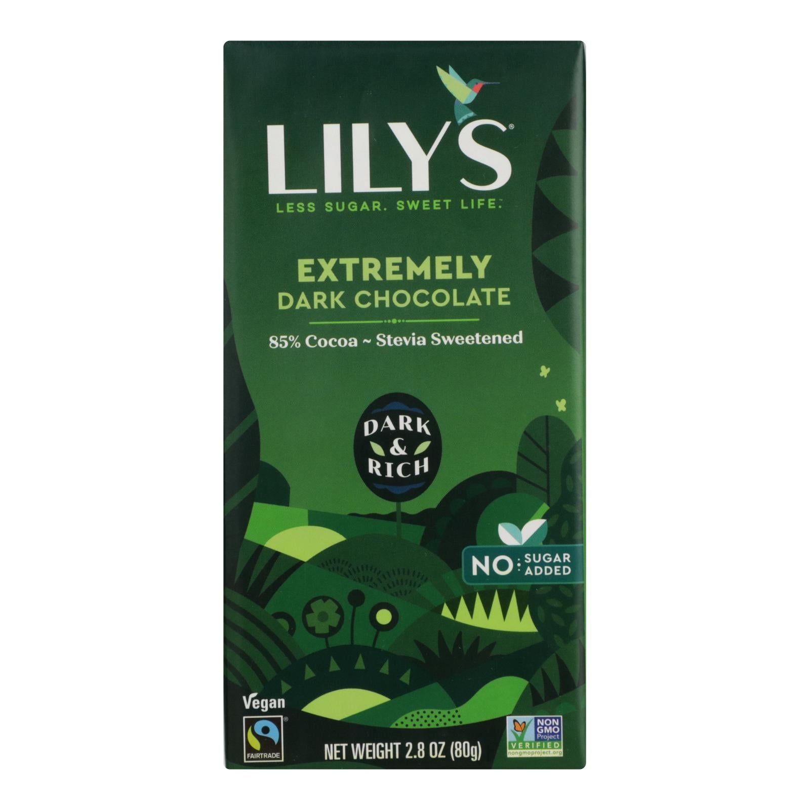 Lilys Chocolate Bar Exremely Dark 2.8 Oz.