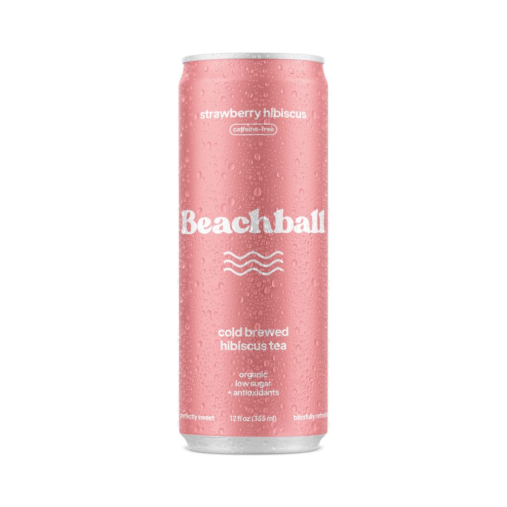 Beach Ball Strawberry Hibiscus Cold Brewed Tea | 12 oz can