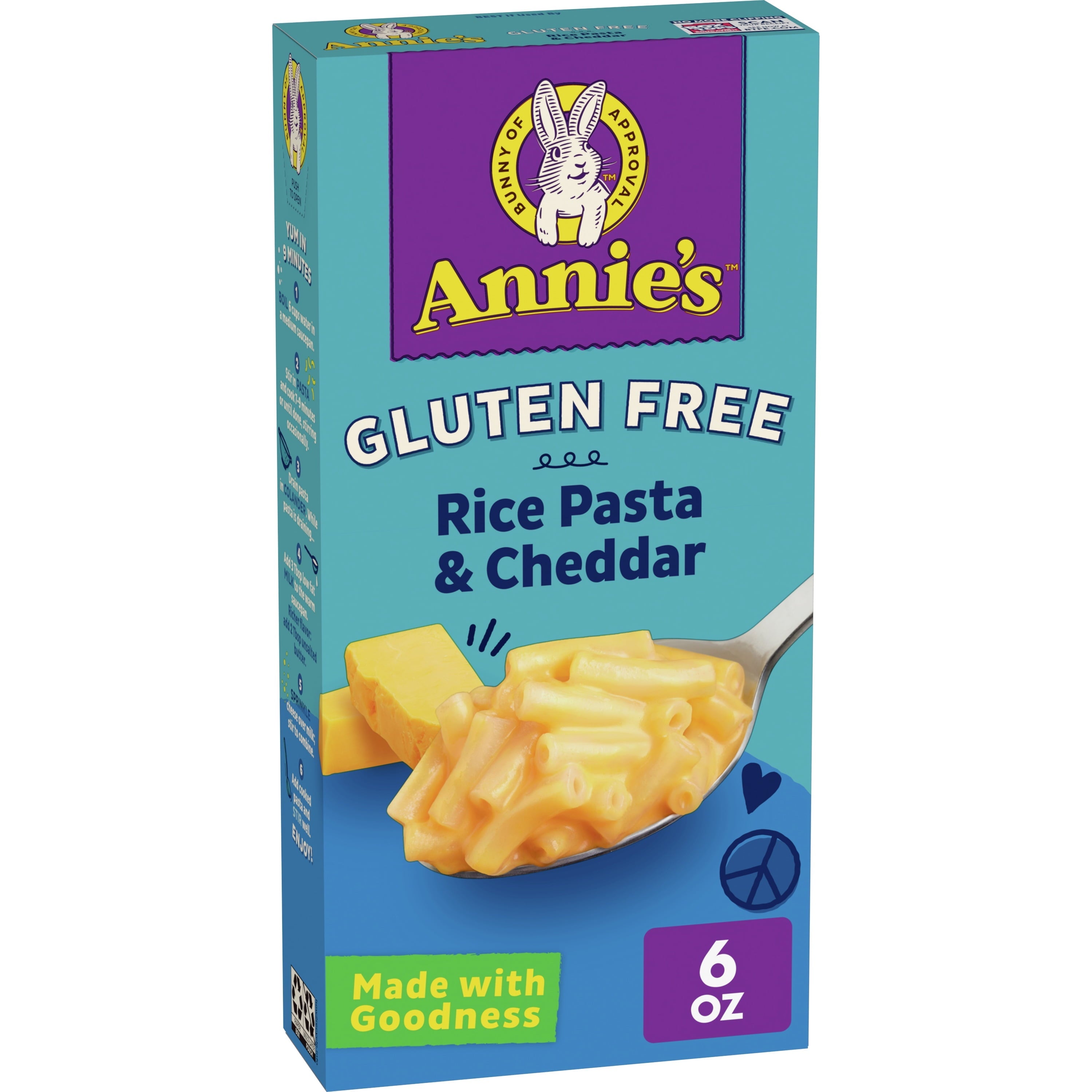 Annie's Homegrown Rice Pasta & Cheedar 6 Oz Box