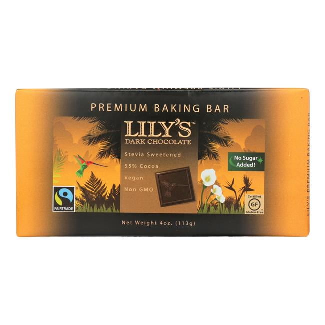 Lilys Sweets Dark Chocolate Bar 4 Oz