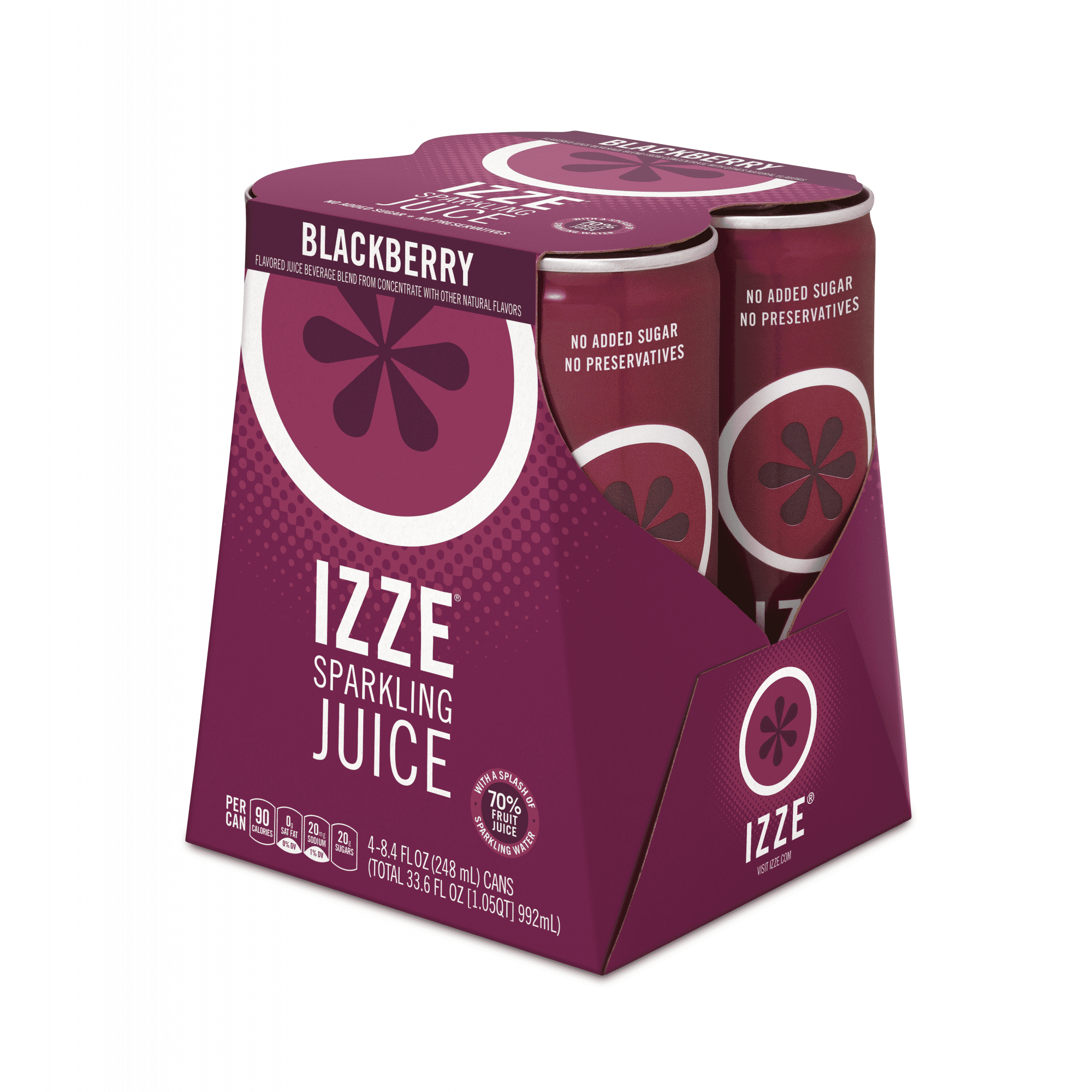 Izze Beverage Blackberry Sparkling Juice 8.4 Fl Oz Can Pack of 4