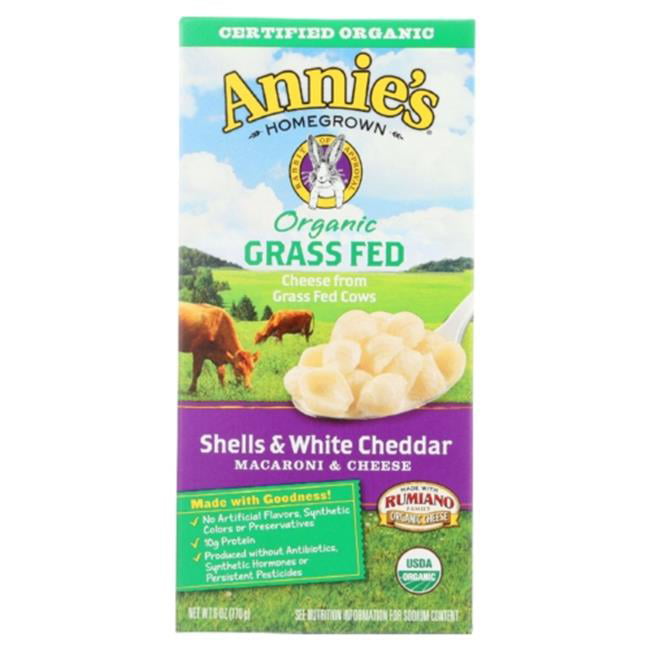 Annie's Homegrown Organic Grass Fed Shells & White Cheddar Macaroni & Cheese 6 Oz Box