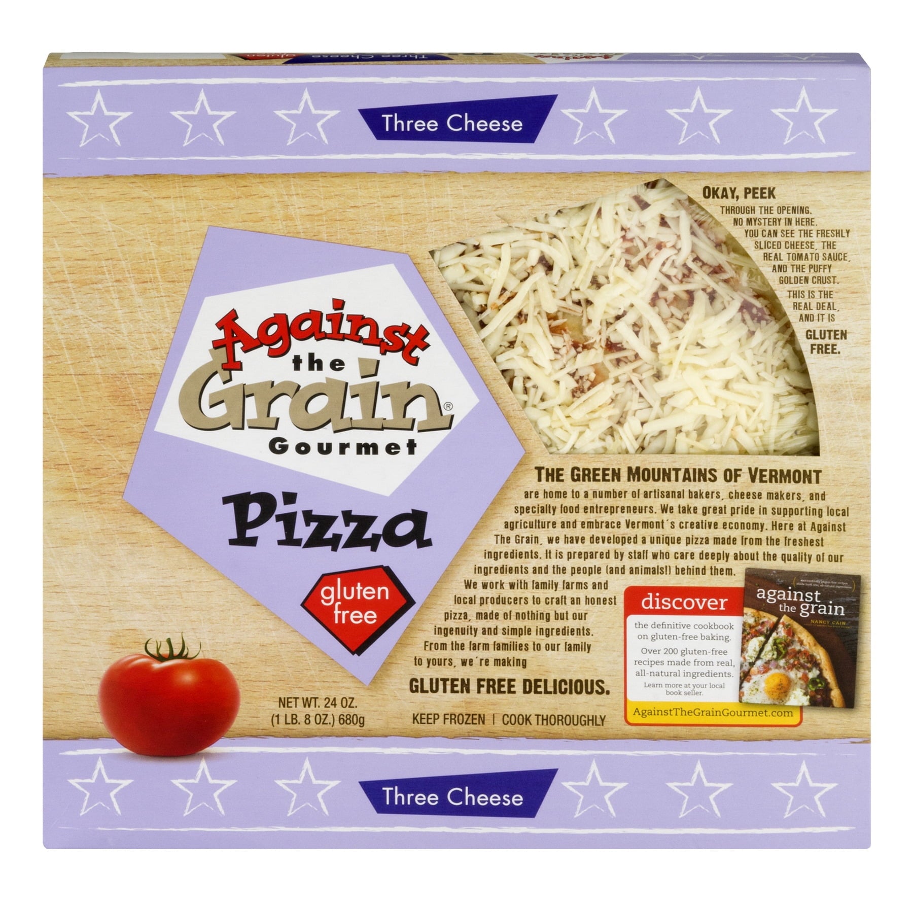 Against the Grain Gourmet Gluten Free Three Cheese Frozen Pizza 24 oz Bag