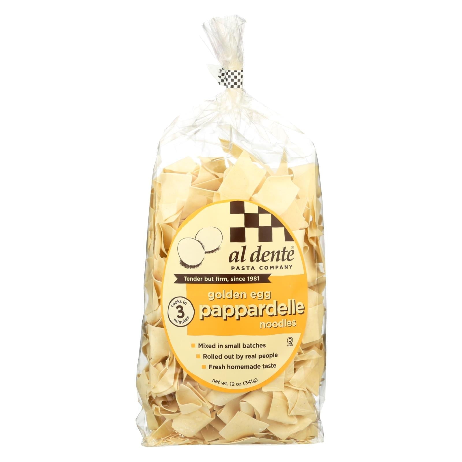 Al Dente: Pappardelle Pasta Noodles Golden Egg 12 oz Bag
