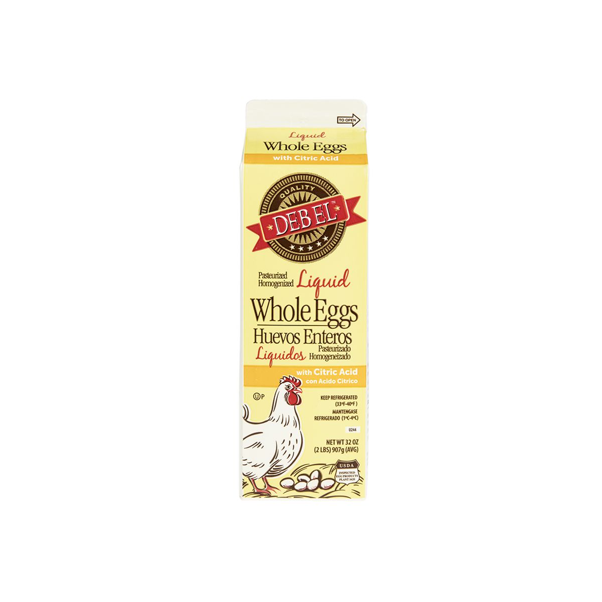 Wholesale Deb-El Whole Liquid Eggs 2 LB-15ct Case Bulk