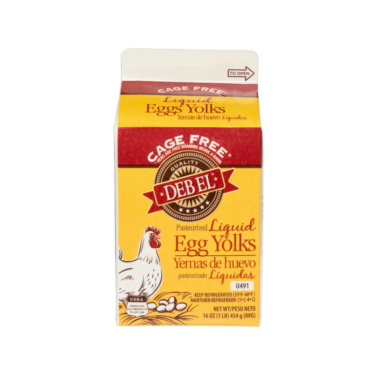 Deb-El Liquid Cage-Free Egg Yolks 1 LB