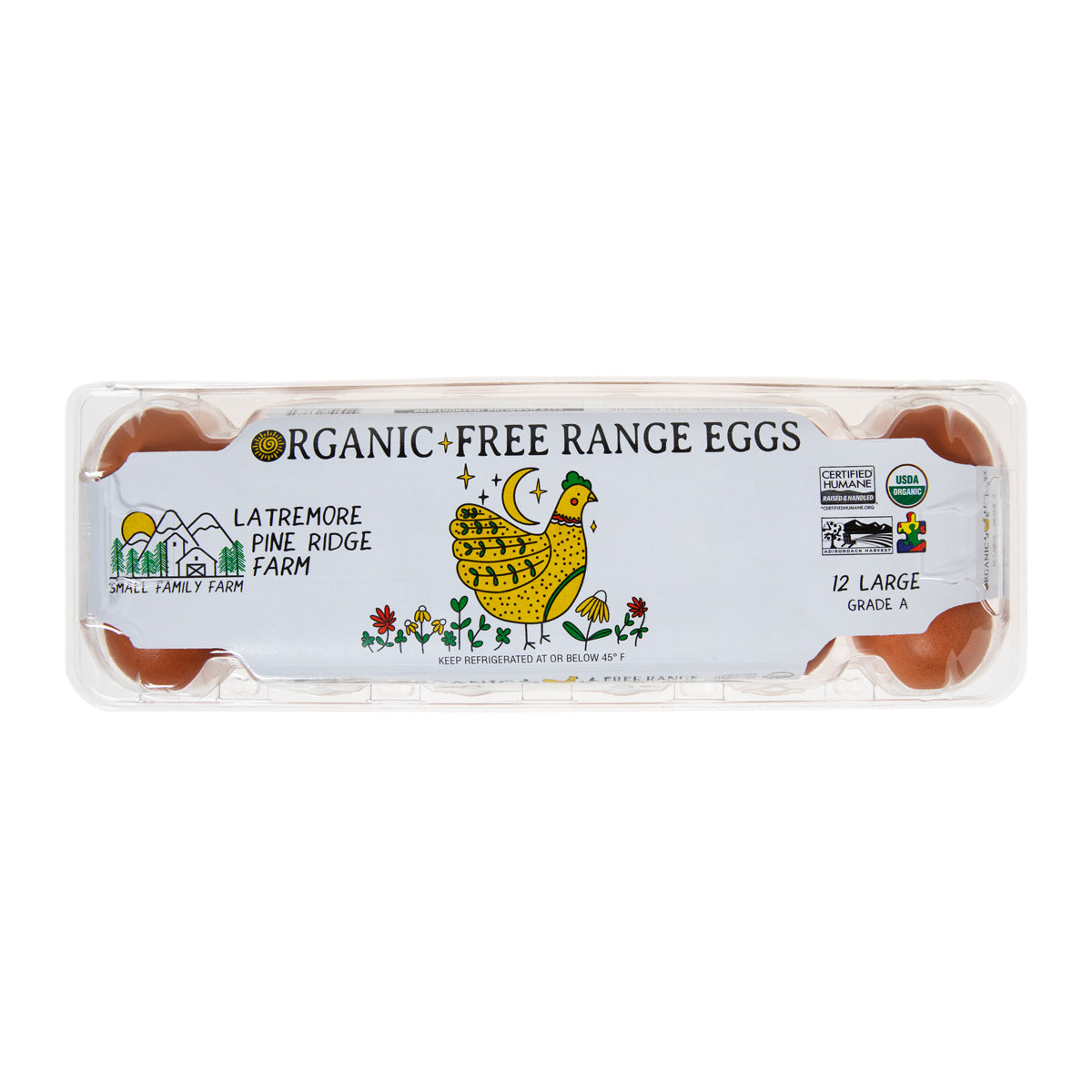 Wholesale Latremore Pine Ridge Farm Organic Free Range Jumbo Brown Eggs 1 DOZ- Bulk