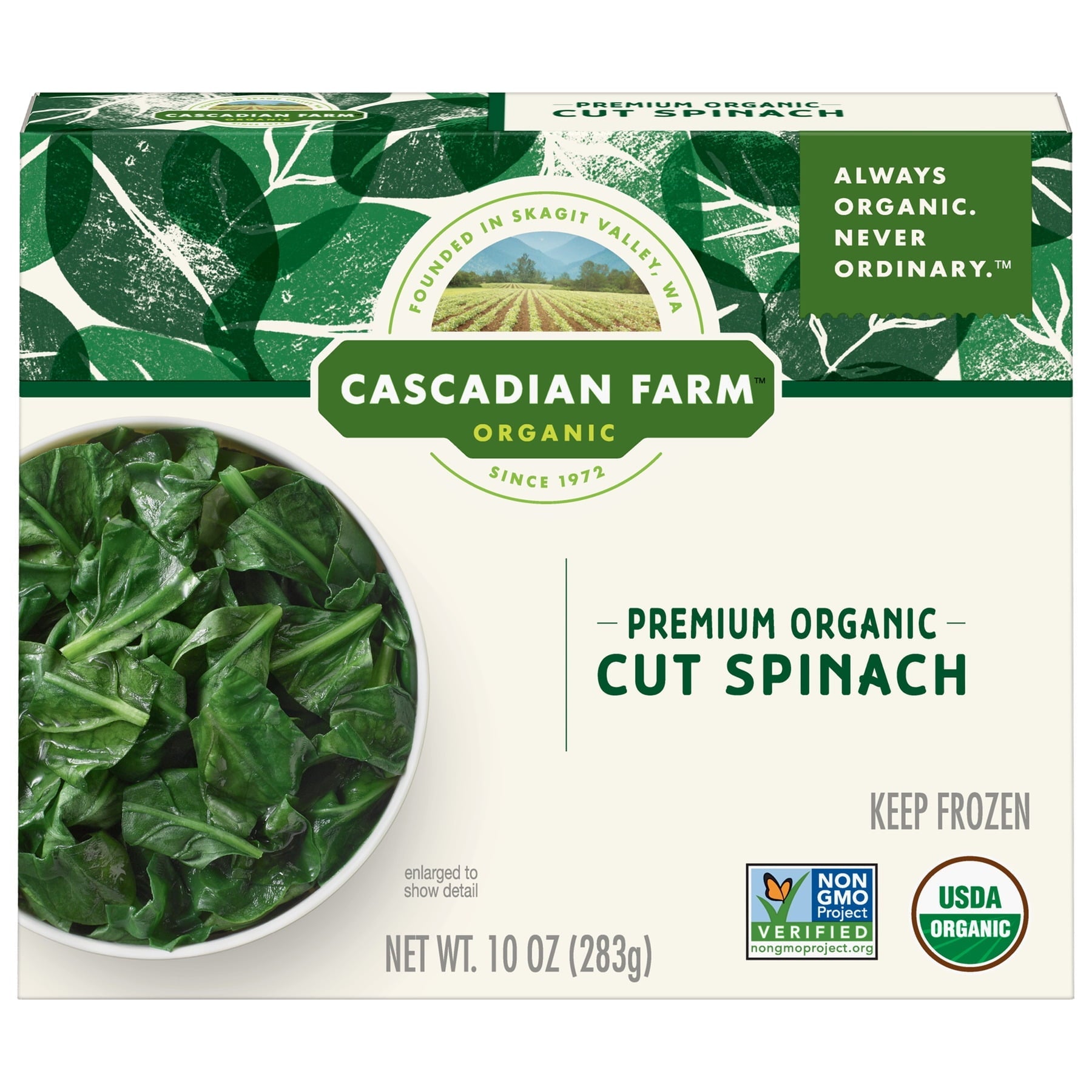 Cascadian Farm Organic Cut Spinach 10 Oz Box