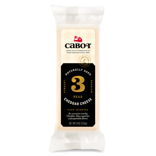 Cabot 3 Year White Cheddar Deli Bar 8oz 12ct