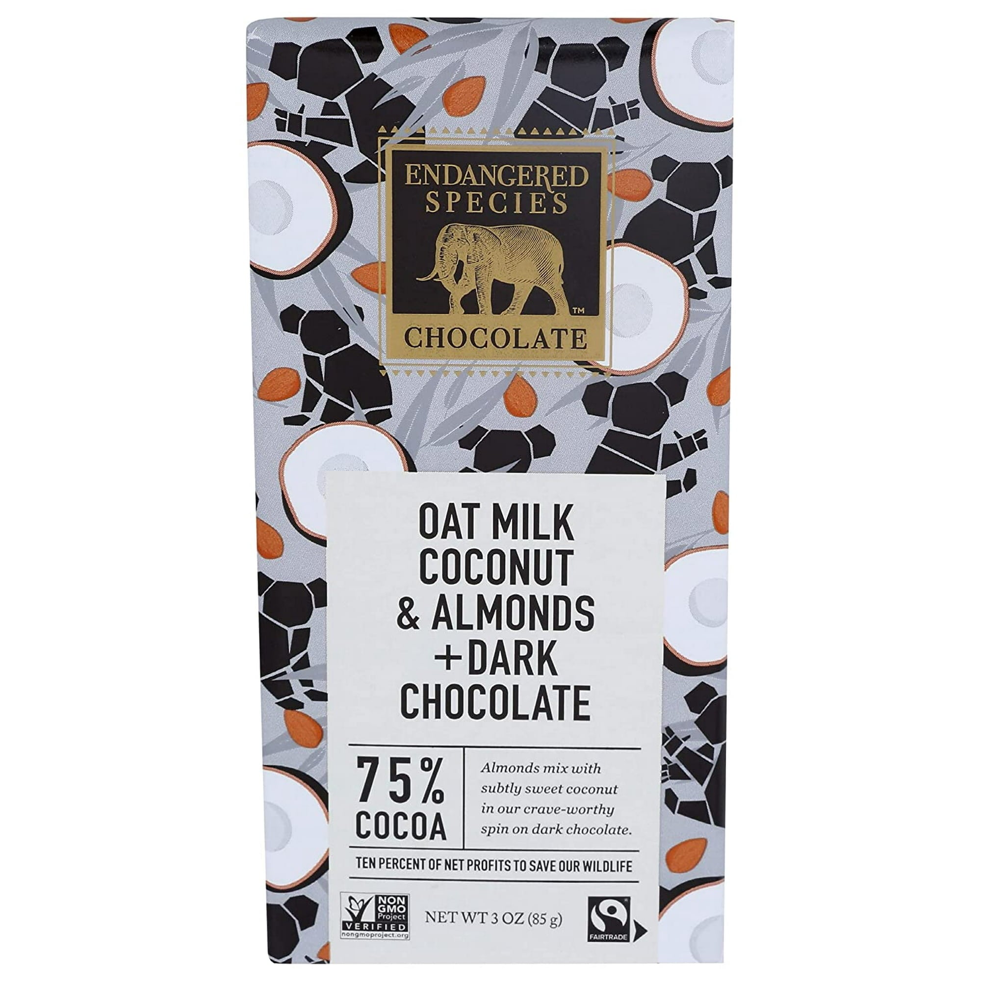 Endangered Species Oat Milk Coconut & Almond Dark Chocolate 3 Oz