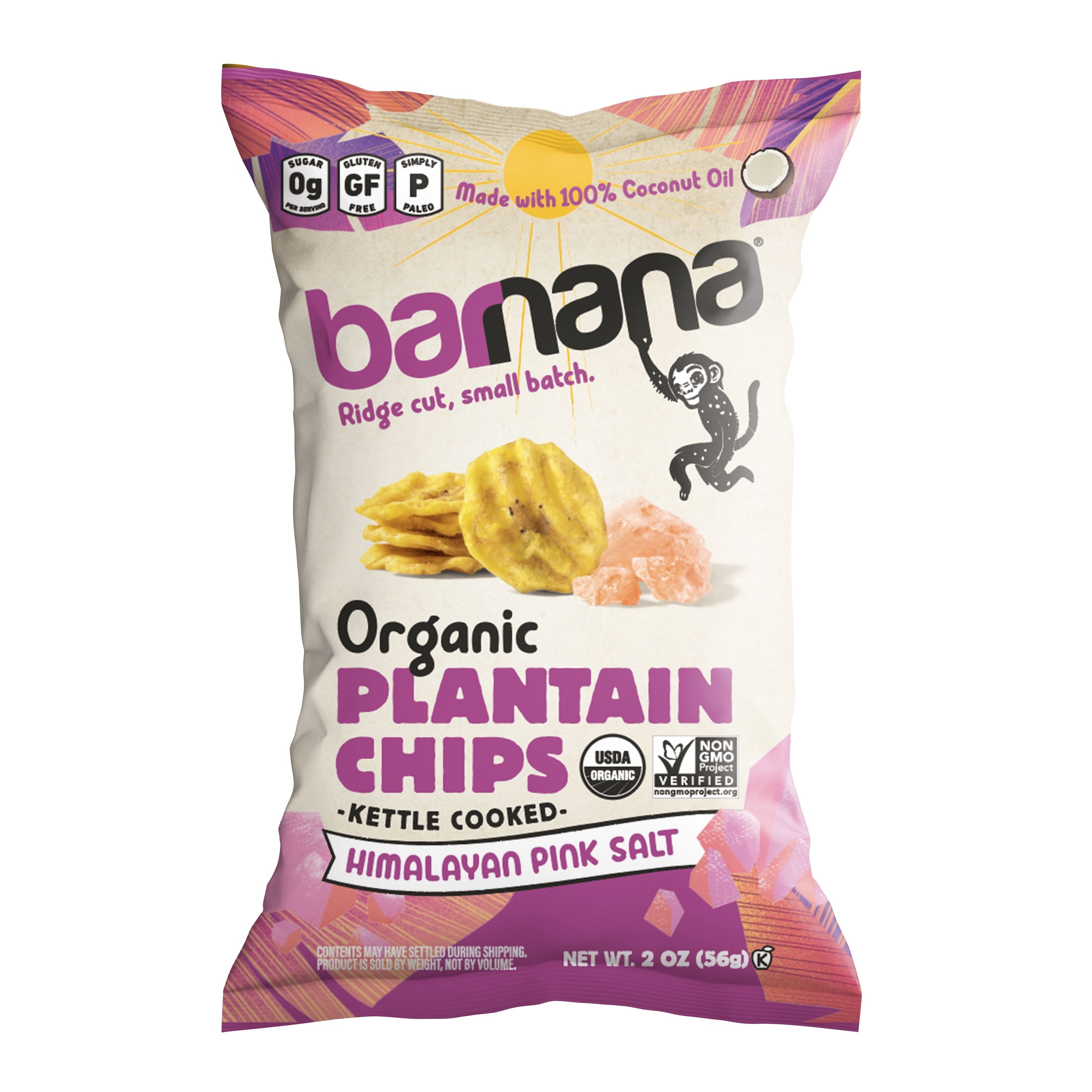 Barnana Him Pink Salt Plantain Chip 2 oz Bag