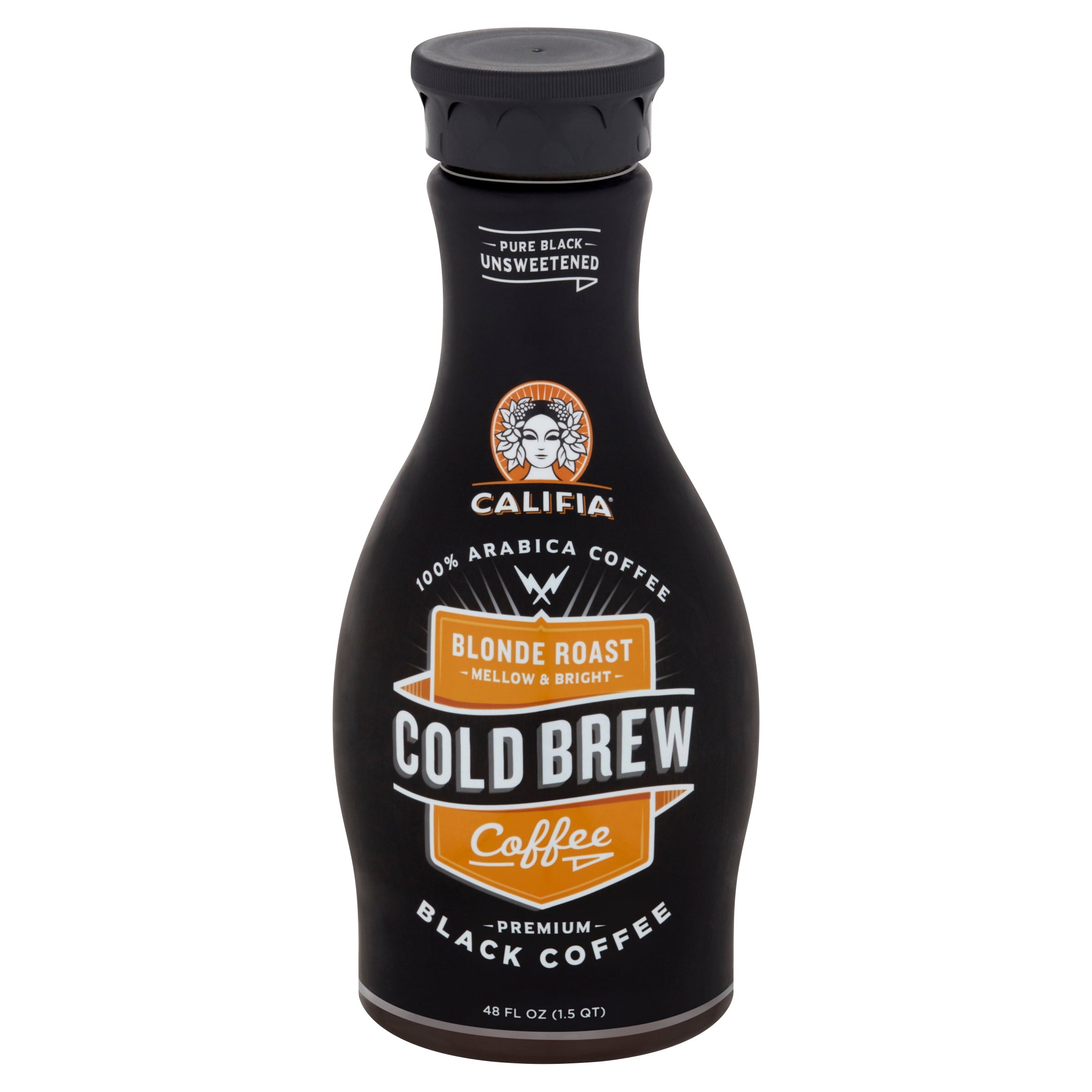 Califia Blonde Roast Mellow & Bright Cold Brew Premium Black Coffee 48 Fl Oz Bottle