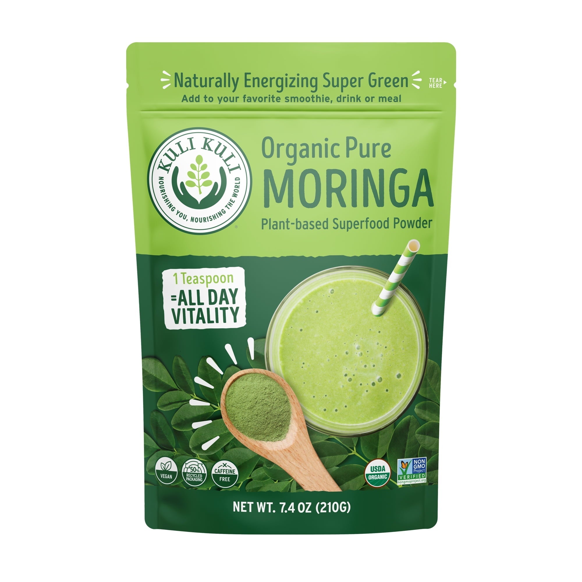 Pure Moringa Vegetable Powder 7.4 Oz Pouch