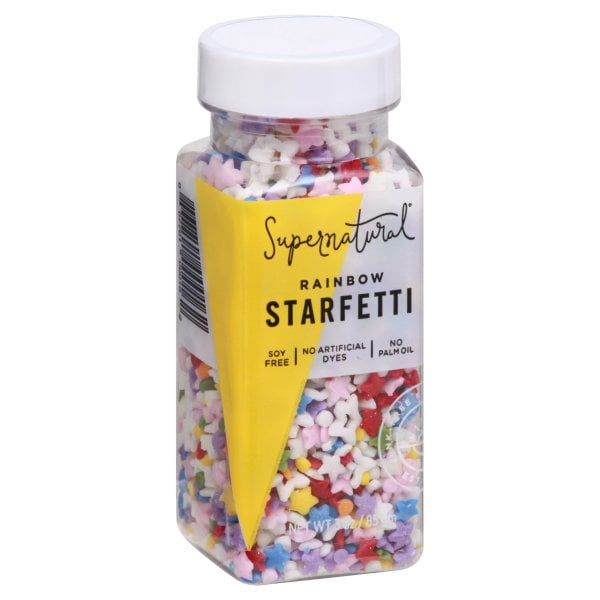 Supernatural Rainbow Starfetti Natural Confetti Sprinkles Star Shapes 3 Oz