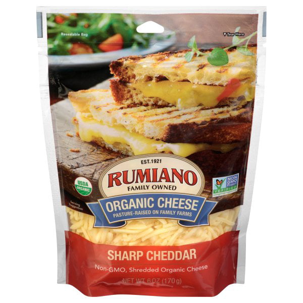 Rumiano Organic Shredded Cheddar Cheese, 6 Oz