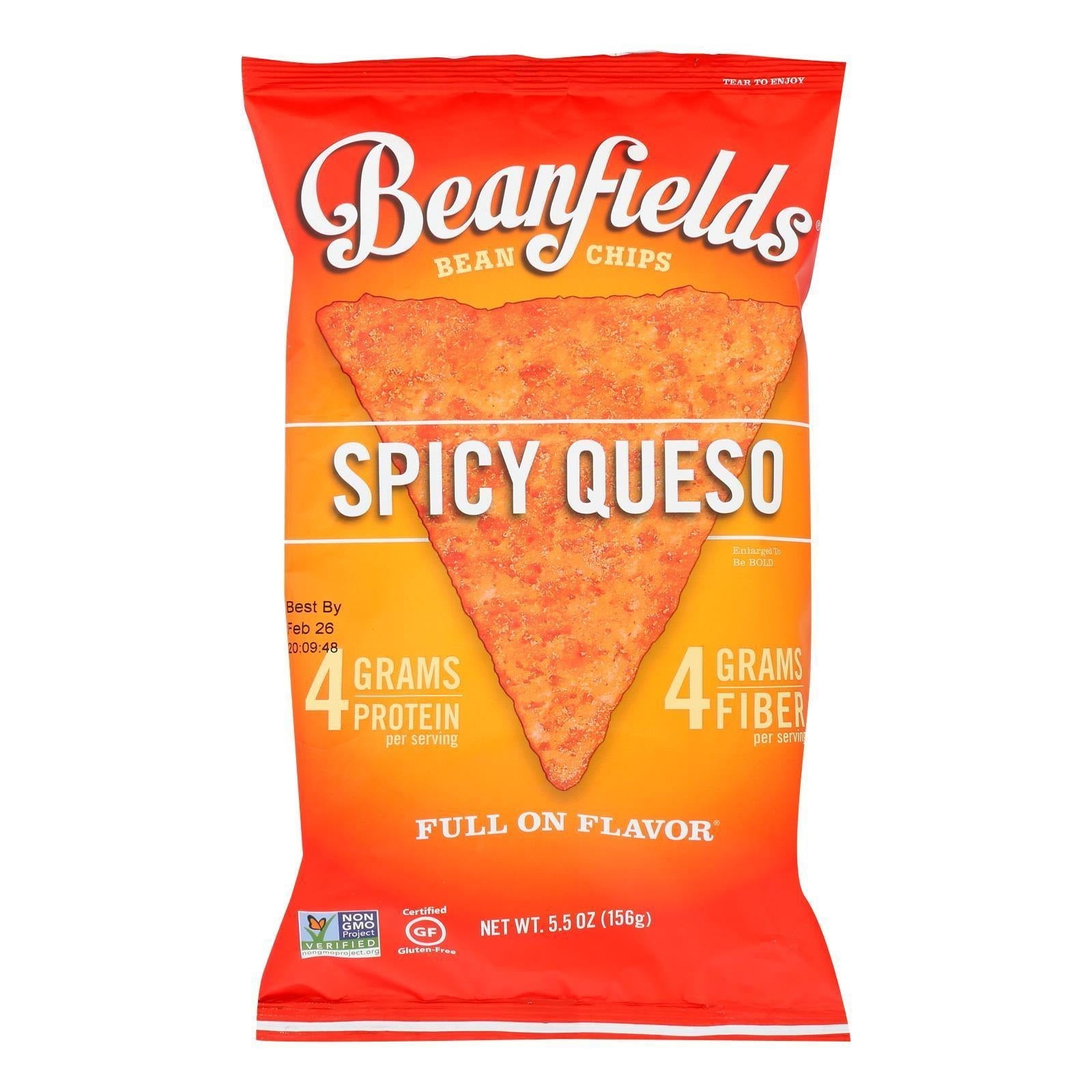 Beanfields Bean Chips Spicy Queso 5.5 Oz Bag