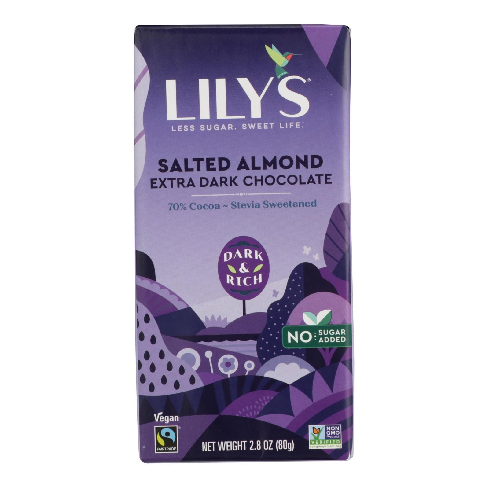 Lilys Dark Chocolate with Stevia Salted Almond 2.8 oz