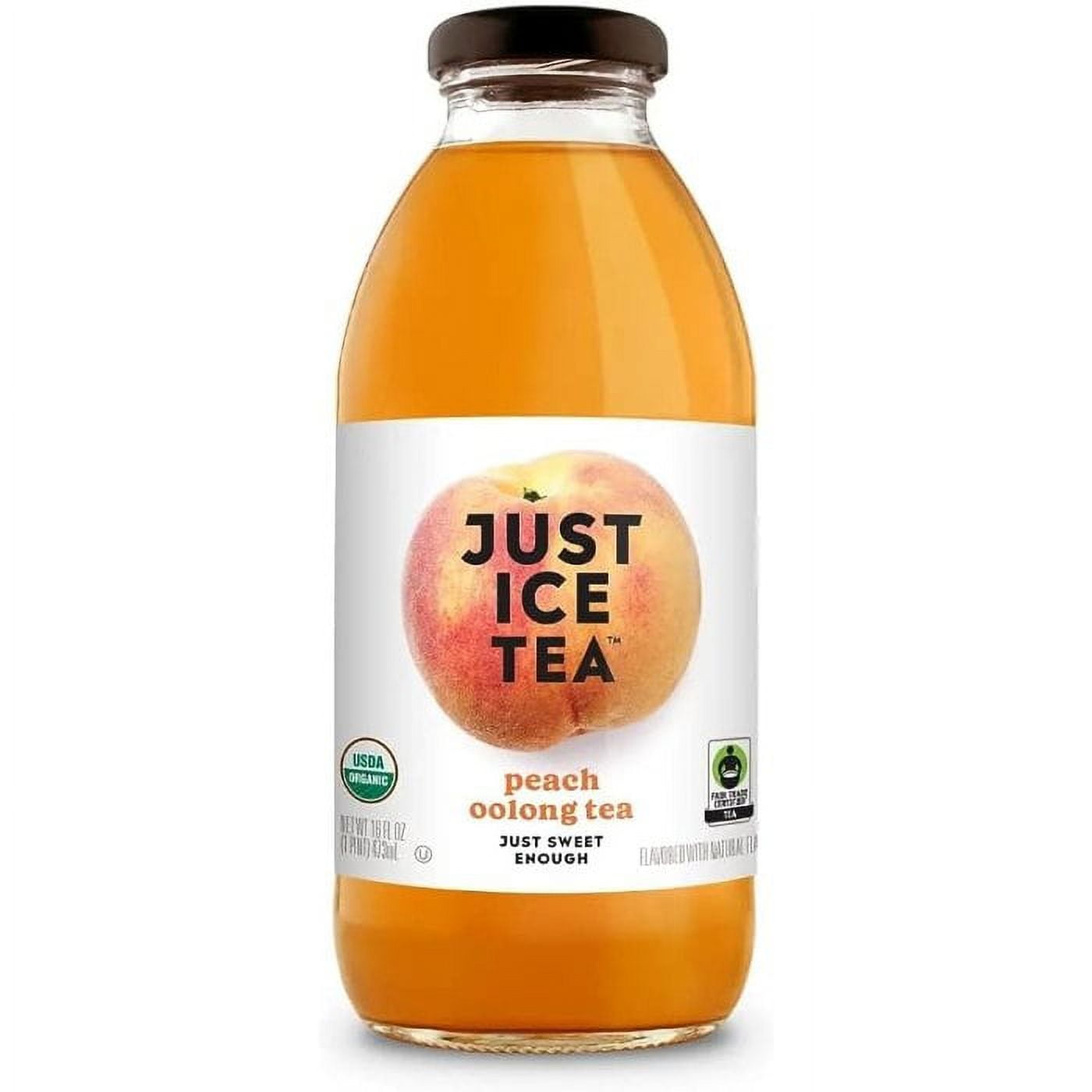 Just Ice Tea Organic Peach Oolong Tea 16 Fl Oz Bottle