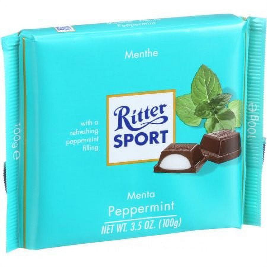 Ritter Sport Dark Chocolate With Peppermint 3.5 Oz Bar