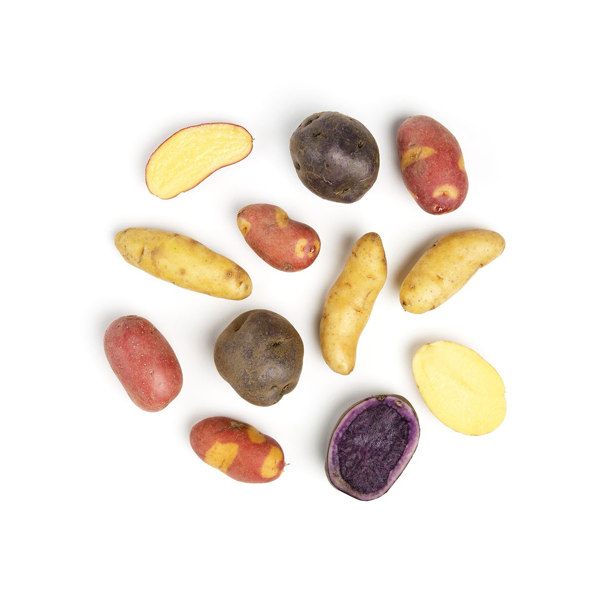 Wholesale BoxNCase Multicolor Fingerling Potatoes-50 LB Bulk