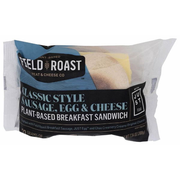 Field Roast Classic Style Sausage Egg and Cheese Breakfast Sandwich, 7.34 oz
