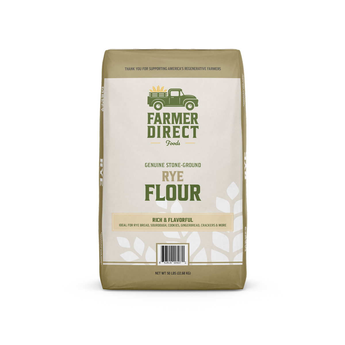 Wholesale Farmer Direct Foods Whole Rye Flour 45lb Bag-45 LB Bulk