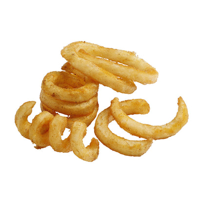 Wholesale Simplot Frozen Skin On Savory Battered Curly Fries 5 LB- Bulk