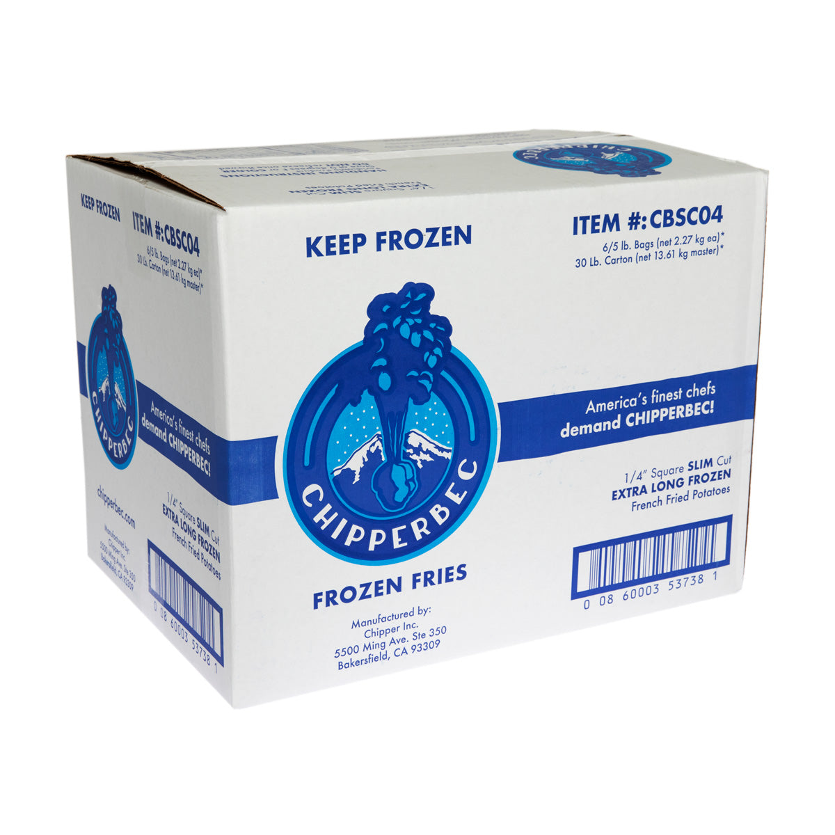 Wholesale Chipperbec Frozen 1/4 Slim Cut French Fries 5 LB- Bulk