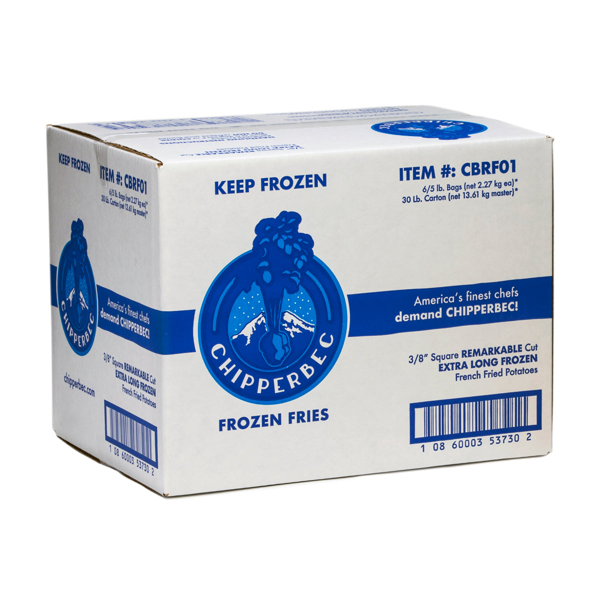 Wholesale Chipperbec Frozen Remarkable 3/8 Skin On French Fries 5 LB- Bulk