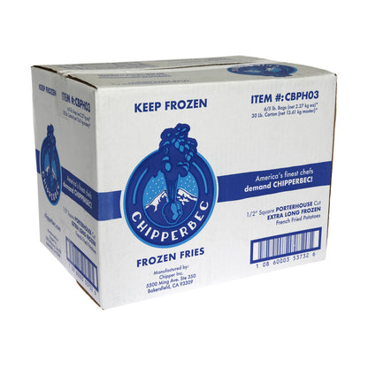 Wholesale Chipperbec Frozen Porterhouse 1/2 Skin On French Fries 5 LB- Bulk
