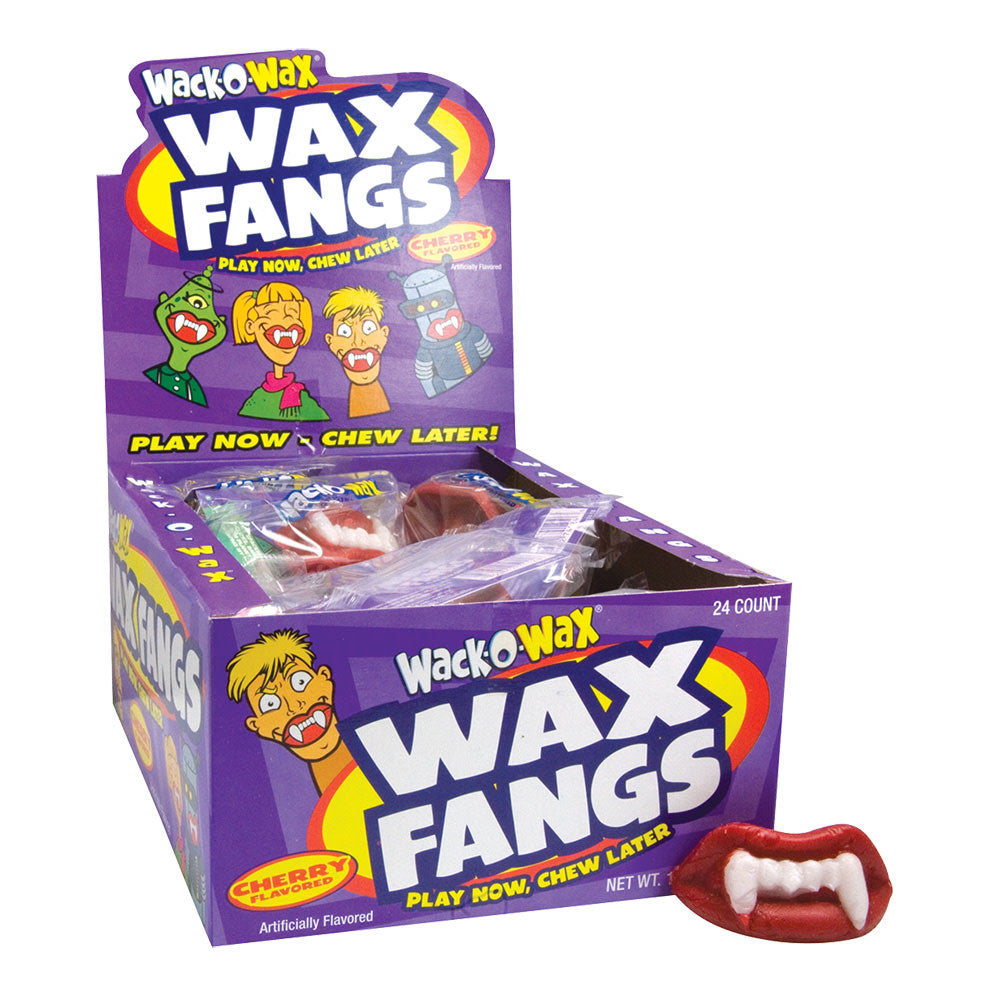 Wholesale Wack-O-Wax Wax Fangs Cherry Flavored 0.04 Oz-24ct Case Bulk