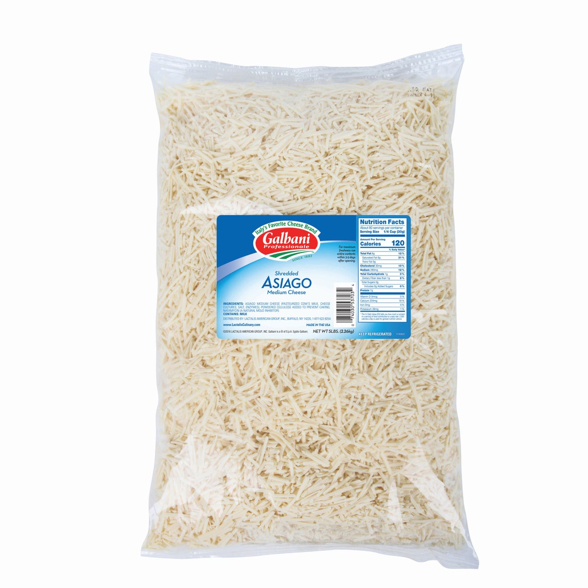 Wholesale Sorrento Galbani Professionale Shredded Asiago Cheese- Bulk