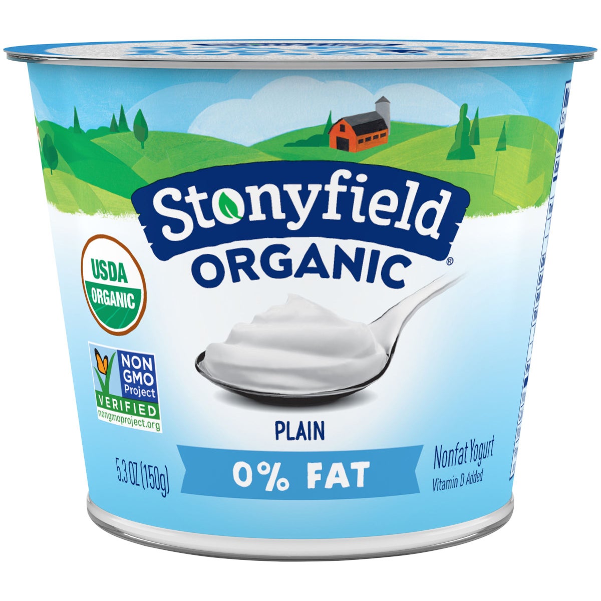 Stonyfield Farm Organic Fat Free Plain Yogurt 6 Oz