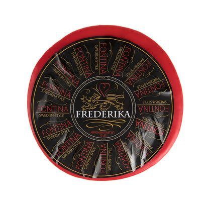 Wholesale Frederika Red Wax Fontina Cheese Wheel- Bulk