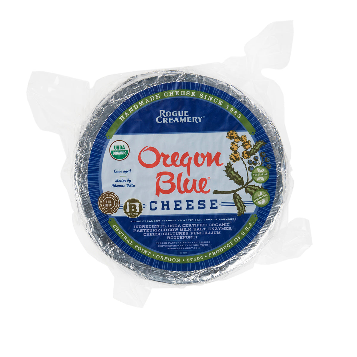 Wholesale Rogue Creamery Organic Oregon Blue Cheese Wheel- Bulk