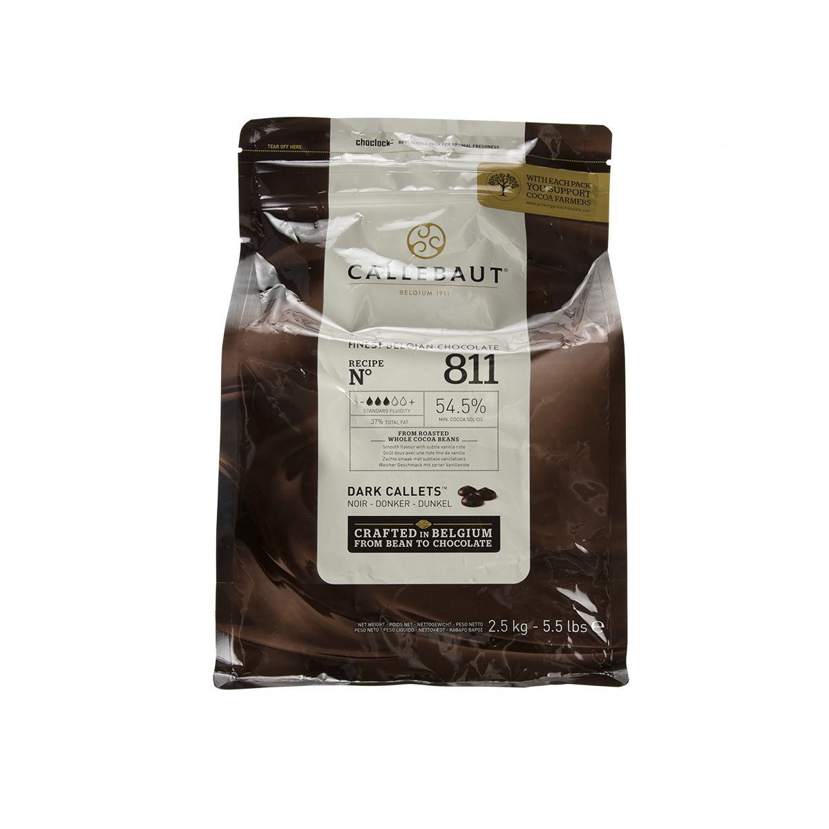 Barry Callebaut 54.5% Dark Chocolate Couvertures Recipe 811 5.5 lb Bag