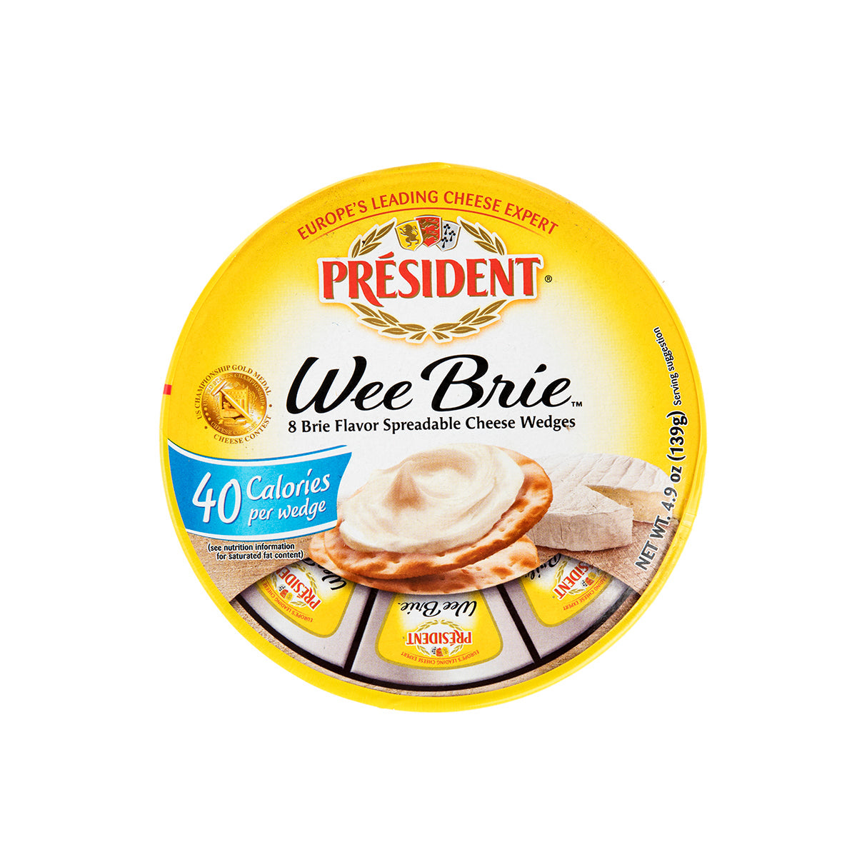 Président Cheese Wee Brie Wedges Cheese 4.94 OZ