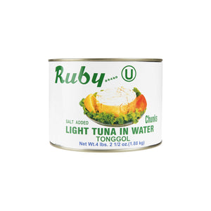 Wholesale Ruby Light Tonggol Tuna Chunk in Water 66.5 OZ-6ct Case Bulk