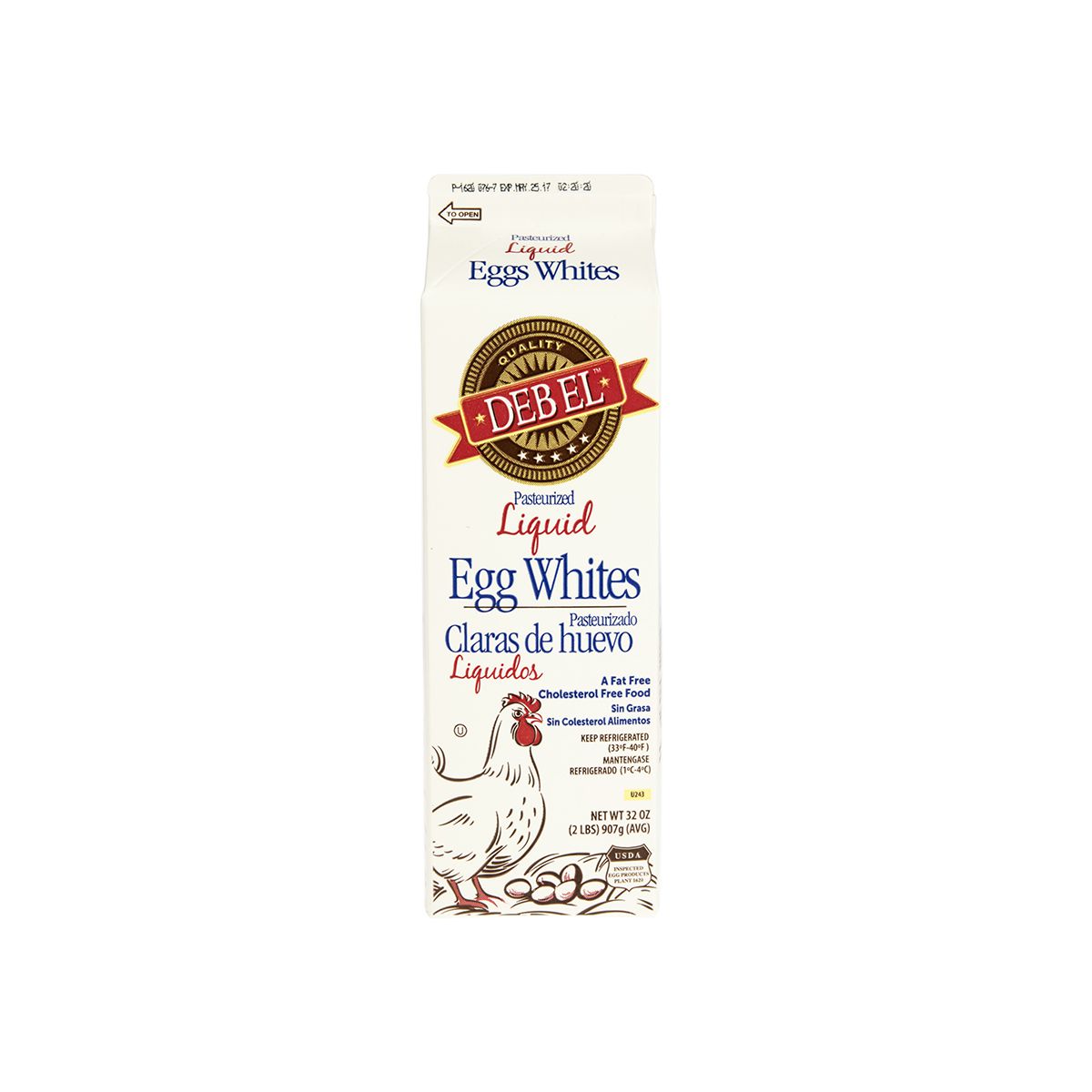 Wholesale Deb-El Liquid Egg Whites 2 LB-15ct Case Bulk