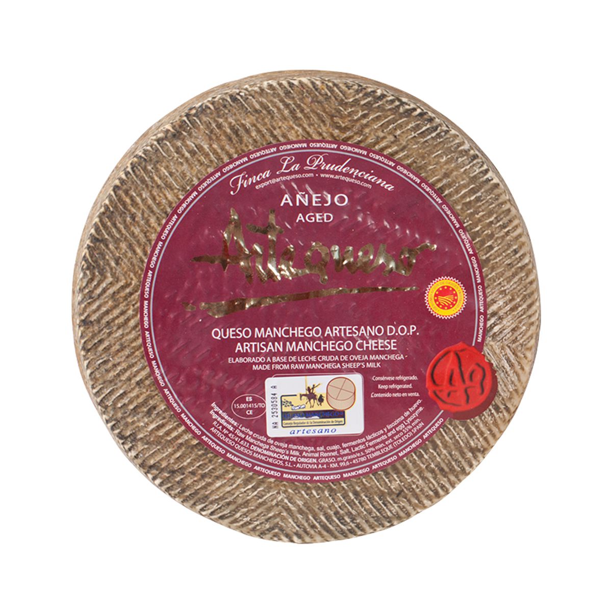 Wholesale Artequeso Manchego 12 Month Aged Cheese-7 LB Bulk