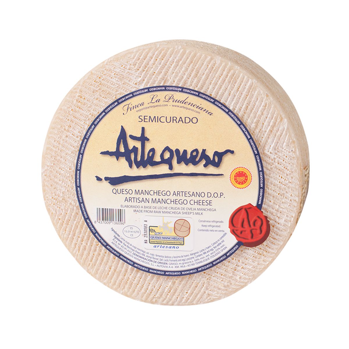 Wholesale Artequeso Manchego 4 Month Aged Cheese-7.5 LB Bulk