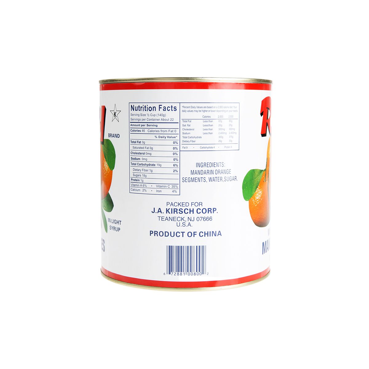 Wholesale Brover Mandarin Segments #10- Bulk