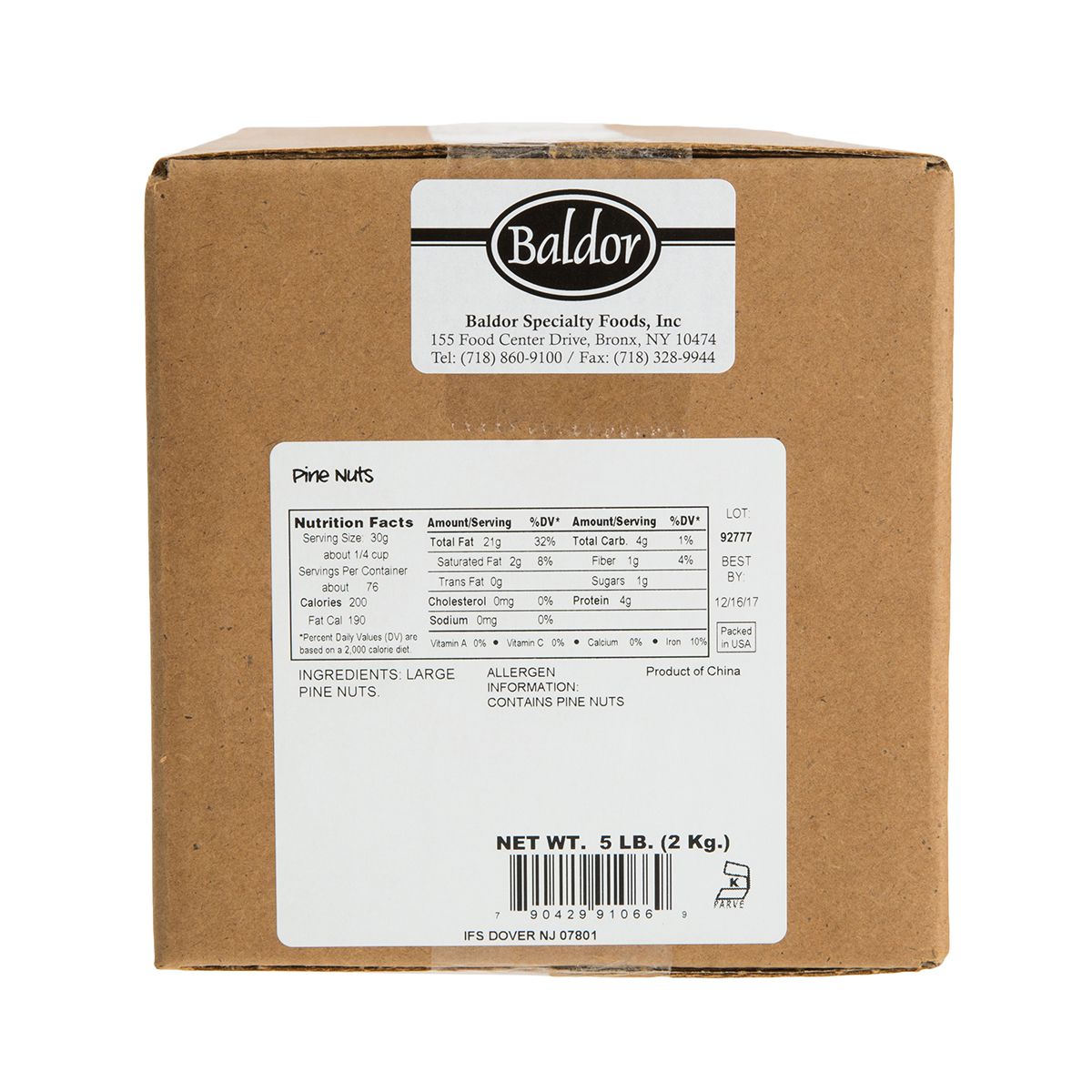 Wholesale BoxNCase Chinese Pine Nuts 5 lb Bag- Bulk