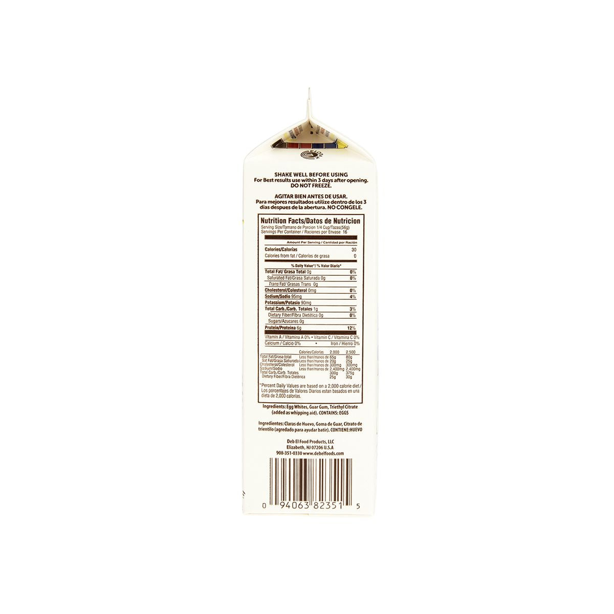 Wholesale Deb-El Liquid Egg Whites 2 LB-15ct Case Bulk