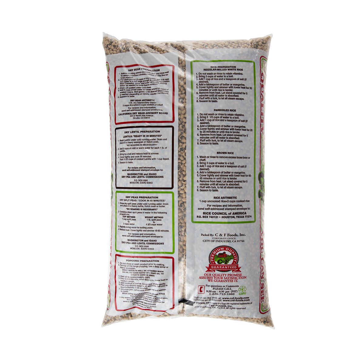 Wholesale BoxNCase Black Eyed Peas 25 lb Bag- Bulk