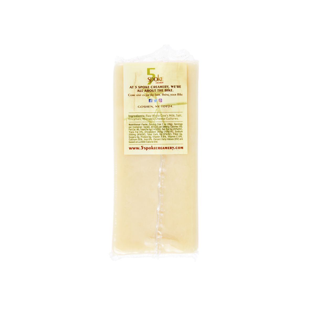 5 Spoke Creamery Welsh Cheddar Cheese Precuts 6-8 Oz Bag