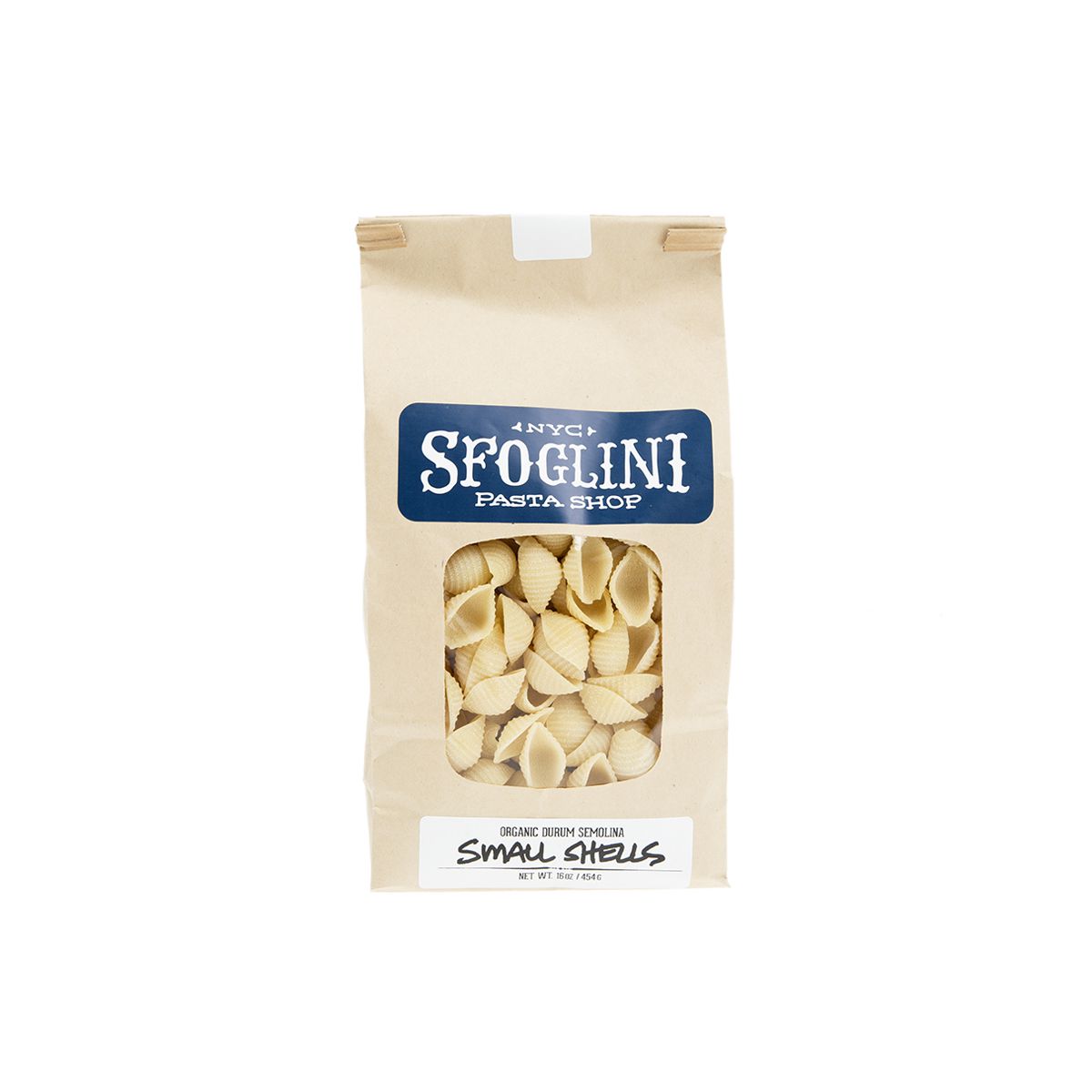 Sfoglini Pasta Organic Semolina Small Pasta Shells 5 LB