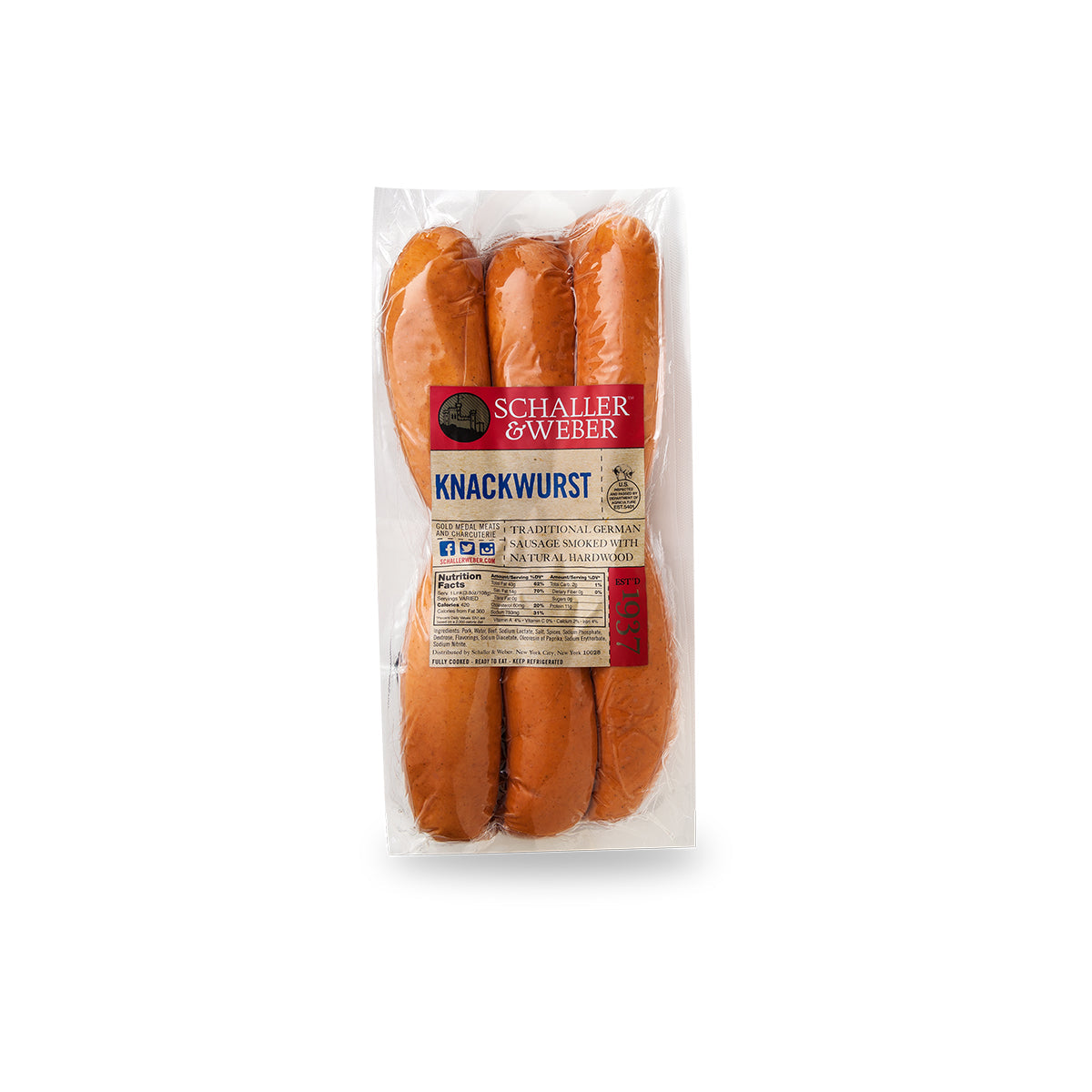 Wholesale Schaller & Weber Knackwurst Sausages-12 LB 4 PC Bulk