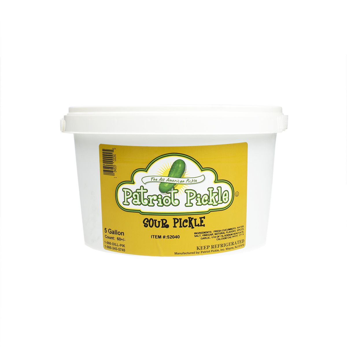 Wholesale Patriot Pickle Whole Sour Pickles 60 ct Pack- Bulk